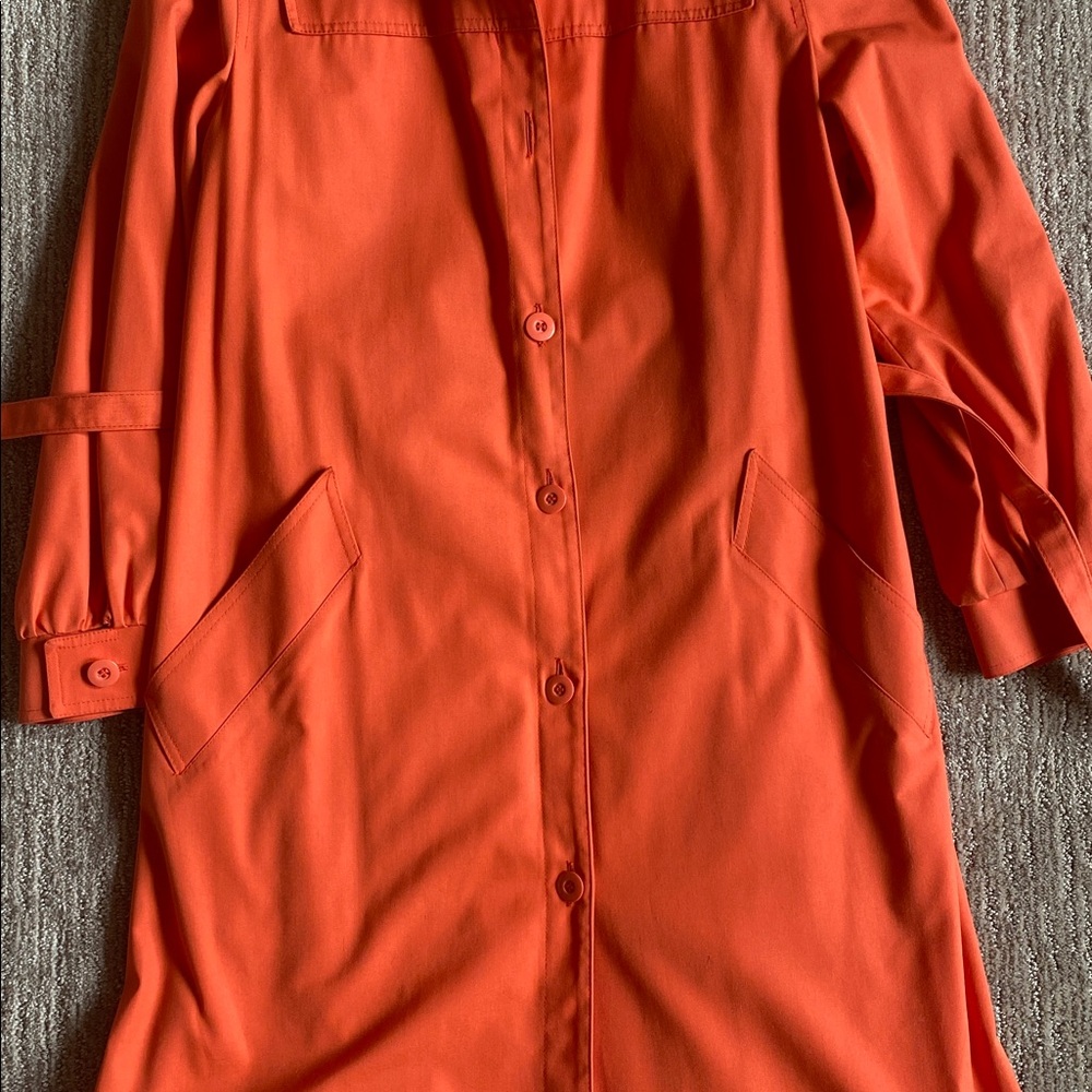 1970s Vintage London Fog Coral Orange Hooded Maincoat Weatherwear Rain Jacket - Picture 8 of 15